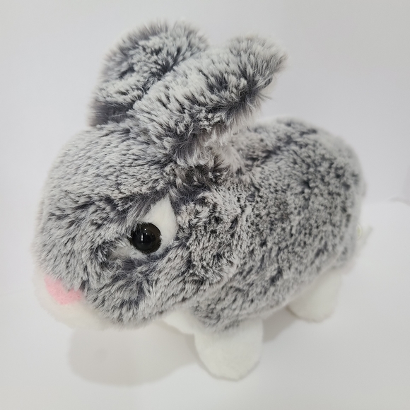 Animal Adventure Bunny Rabbit Plush Gray Frosted White Grey Stuffed Animal 2017 - Picture 9 of 11